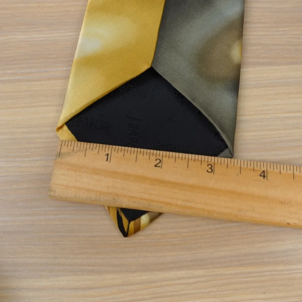 Vintage Silk Tie Mens Gold Gray Psychedelic Art J GARCIA Floating Planes 52
